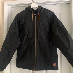 BRIXTON Mens Medium Clayton Hooded Sherpa Jacket - BLACK